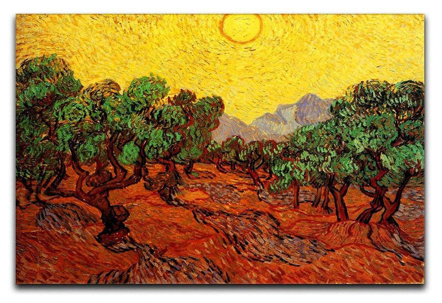 Olive Trees with Yellow Sky and Sun by Van Gogh Canvas Print & Poster  - Canvas Art Rocks - 1