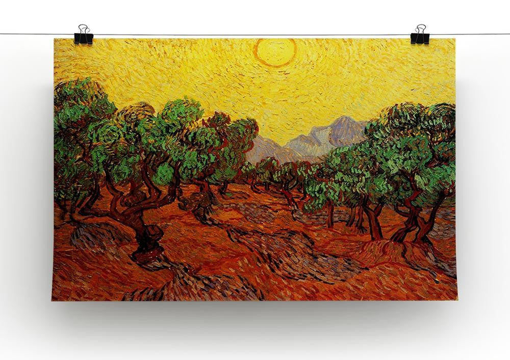Olive Trees with Yellow Sky and Sun by Van Gogh Canvas Print & Poster - Canvas Art Rocks - 2