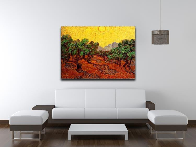 Olive Trees with Yellow Sky and Sun by Van Gogh Canvas Print & Poster - Canvas Art Rocks - 4