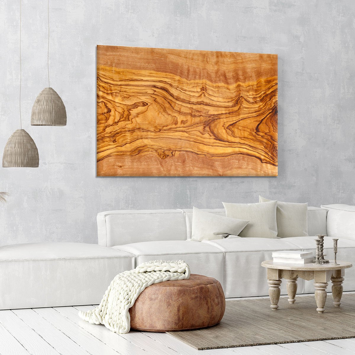 Olive tree wood slice Canvas Print or Poster