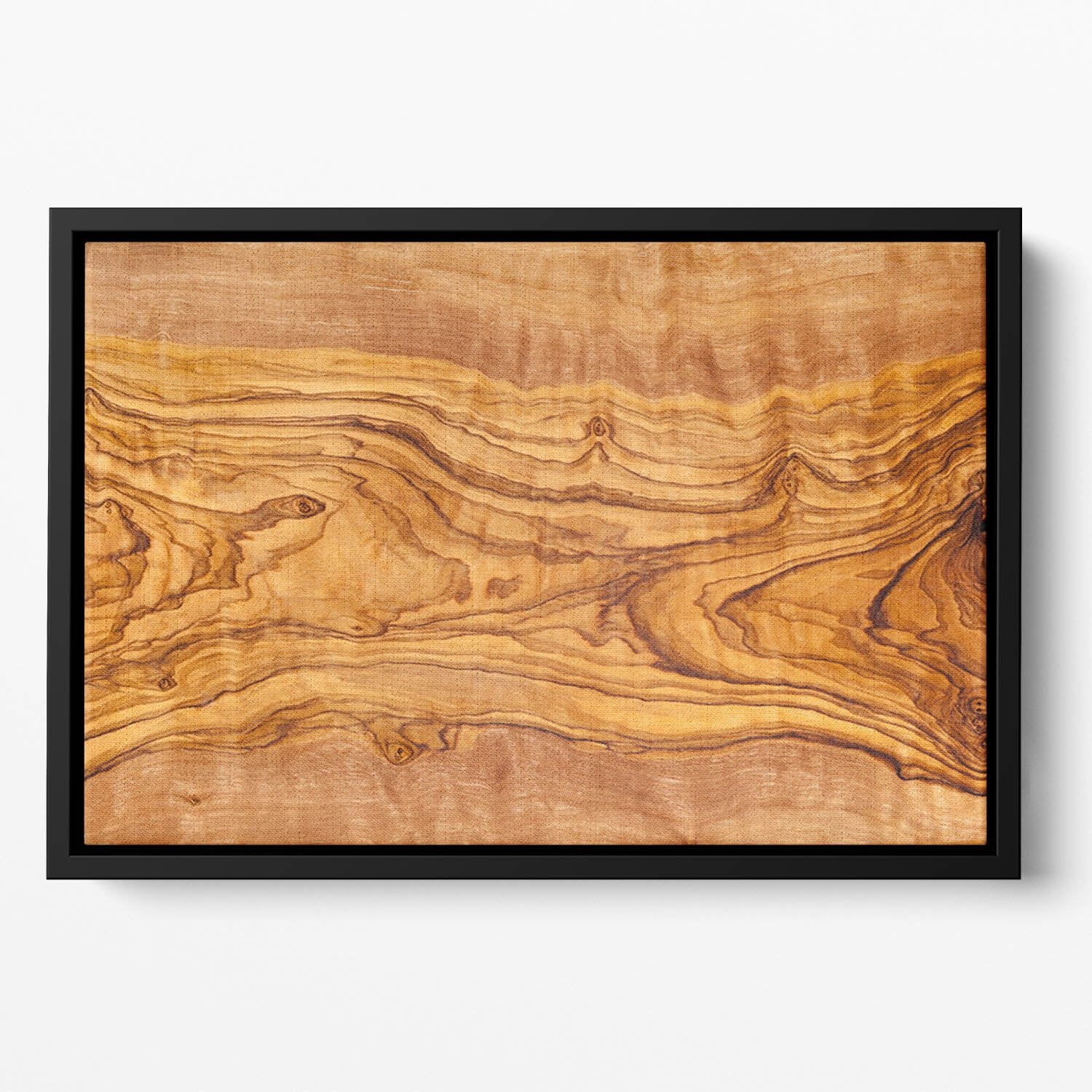 Olive tree wood slice Floating Framed Canvas