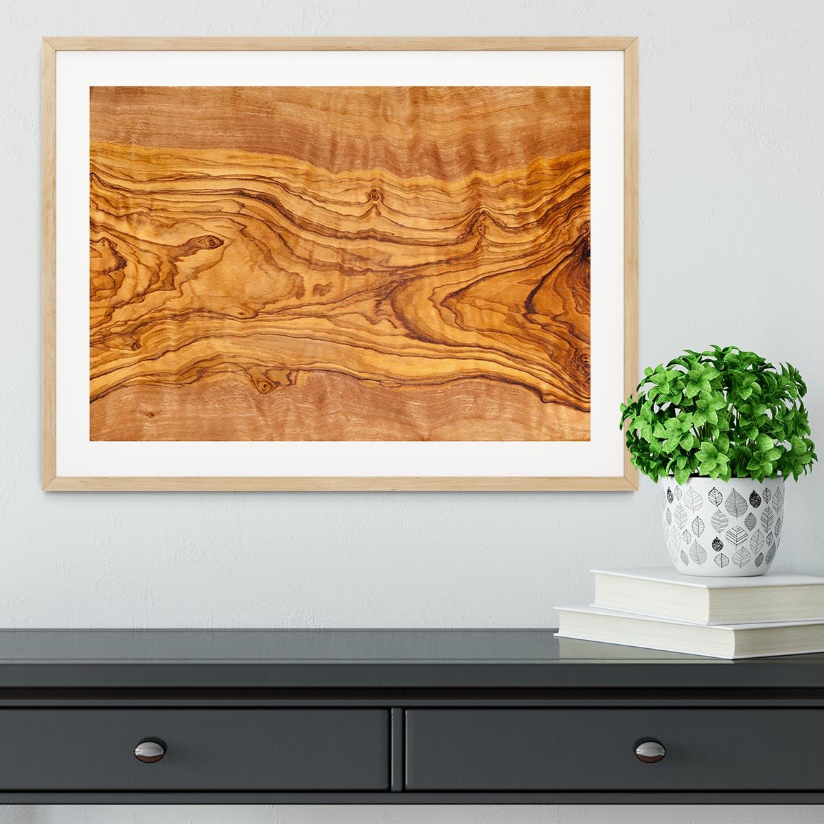 Olive tree wood slice Framed Print - Canvas Art Rocks - 3
