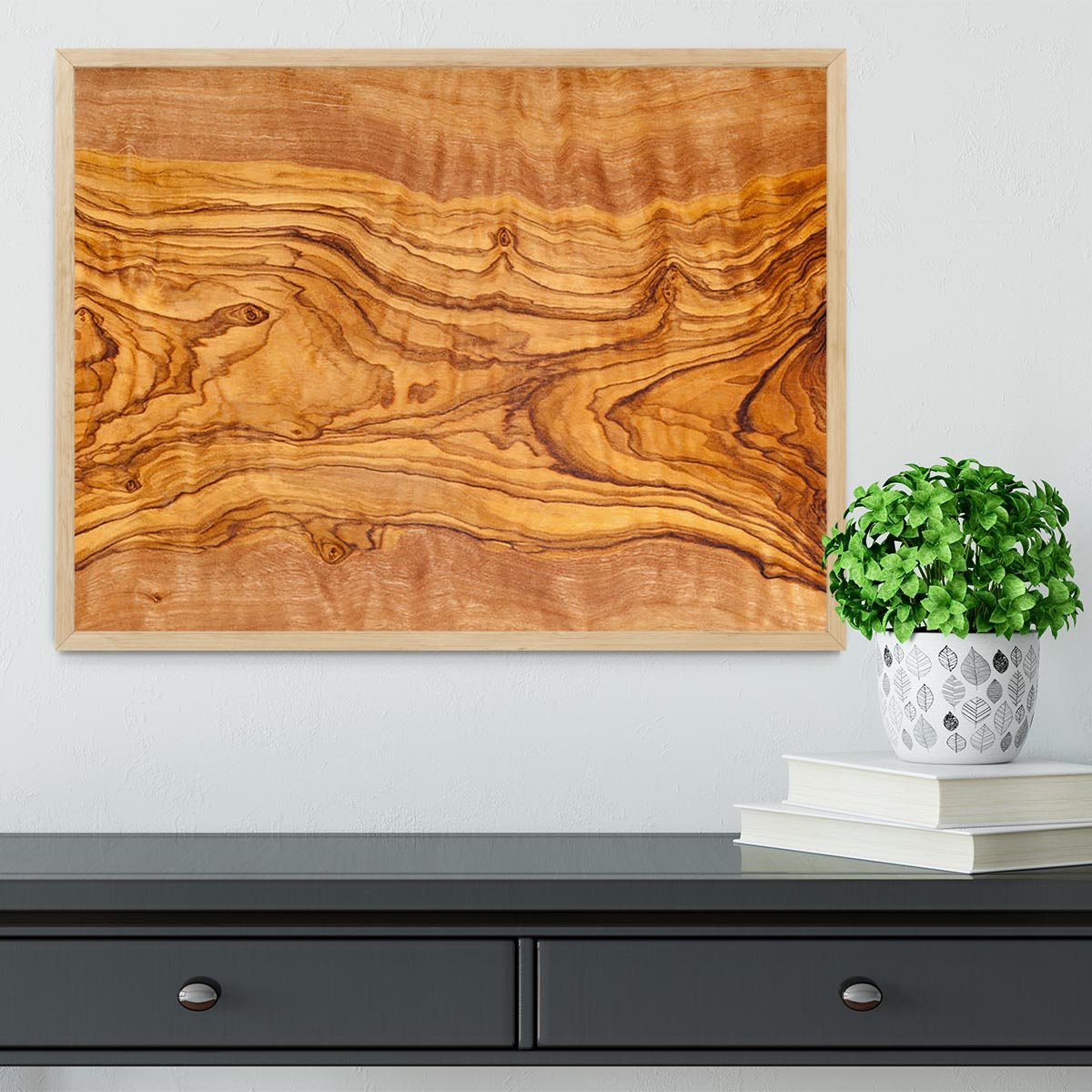 Olive tree wood slice Framed Print - Canvas Art Rocks - 4