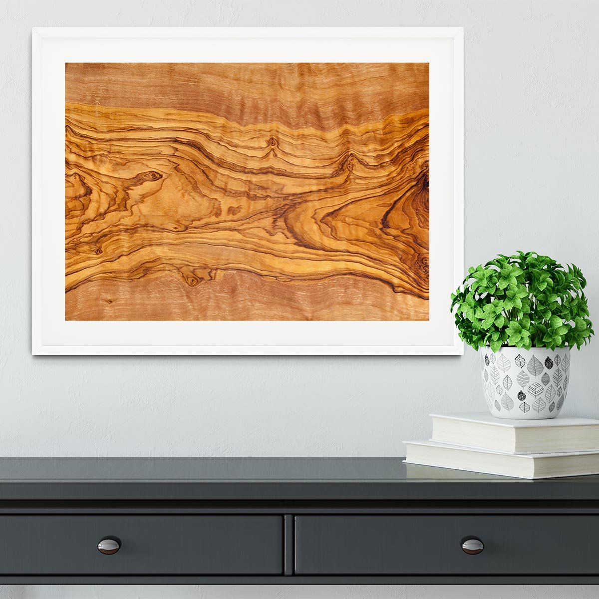 Olive tree wood slice Framed Print - Canvas Art Rocks - 5