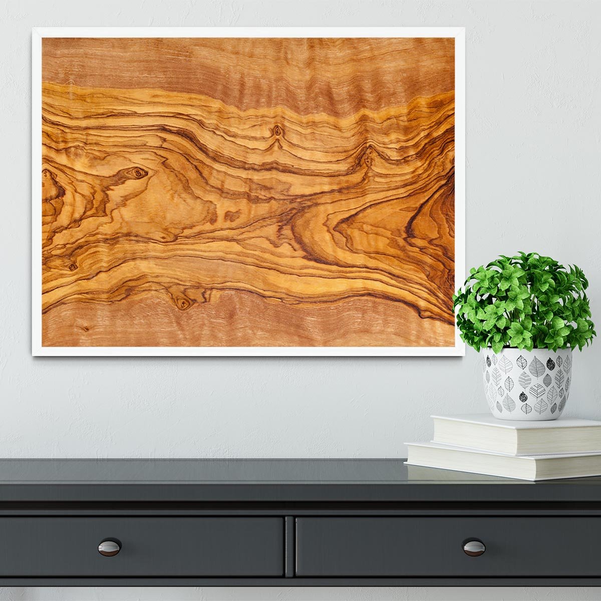 Olive tree wood slice Framed Print - Canvas Art Rocks -6