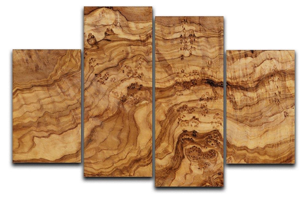 Olive wood board 4 Split Panel Canvas - Canvas Art Rocks - 1