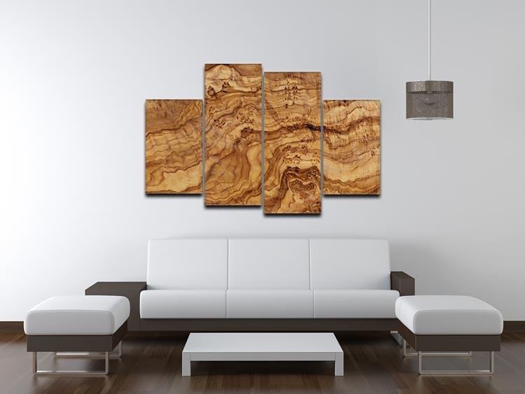 Olive wood board 4 Split Panel Canvas - Canvas Art Rocks - 3