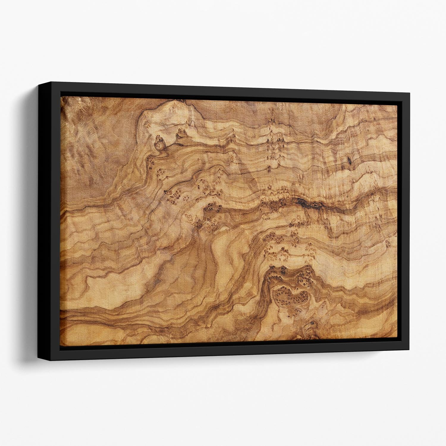 Olive wood board Floating Framed Canvas - Canvas Art Rocks - 1