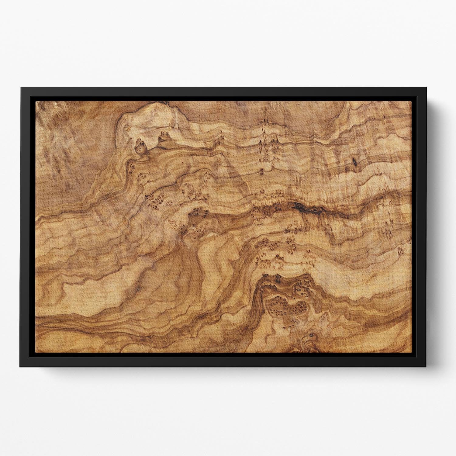 Olive wood board Floating Framed Canvas - Canvas Art Rocks - 2