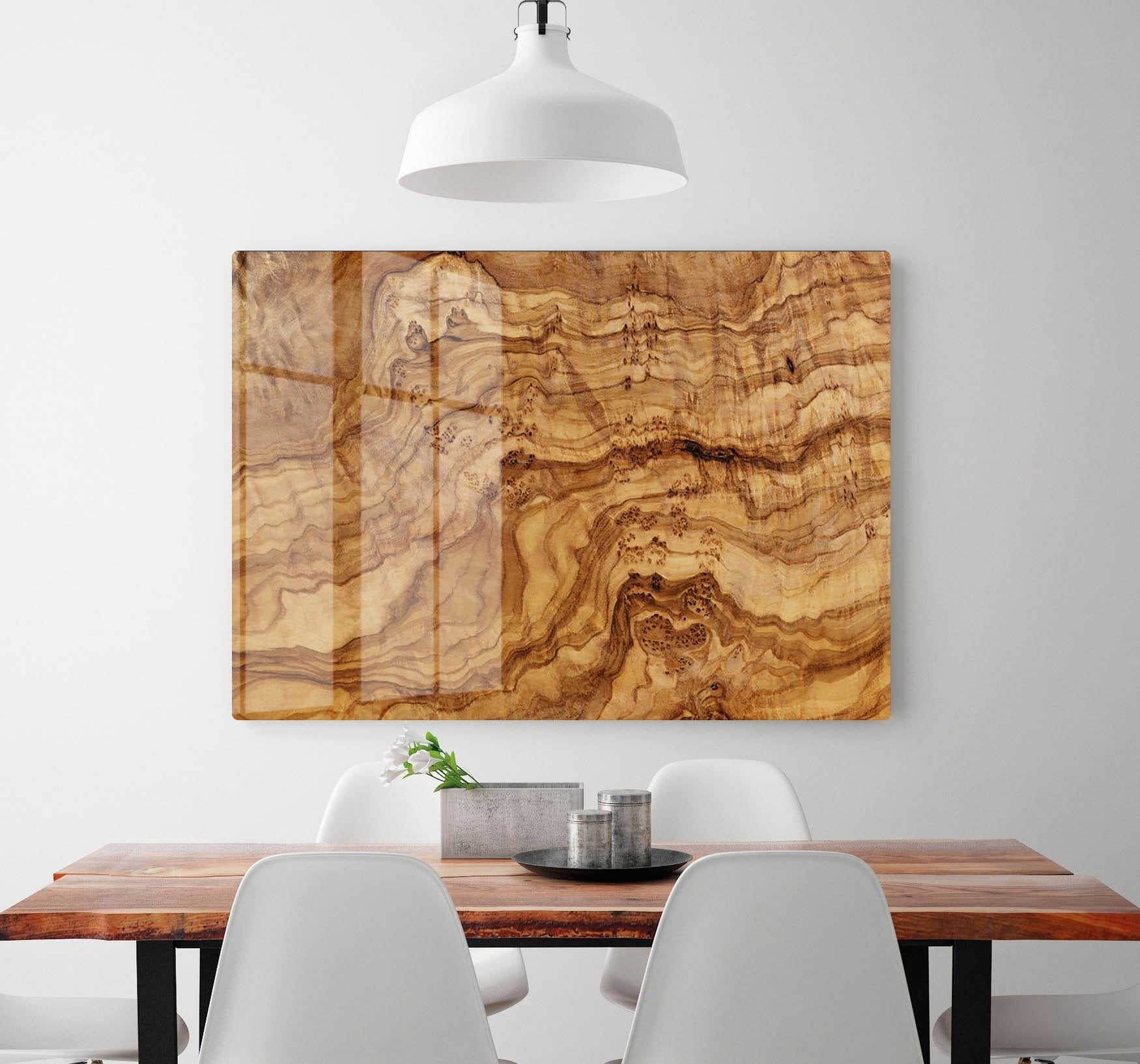 Olive wood board HD Metal Print - Canvas Art Rocks - 2