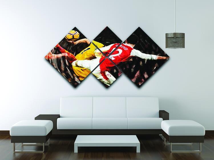 Olivier Giroud Scorpion Kick 4 Square Multi Panel Canvas - Canvas Art Rocks - 3