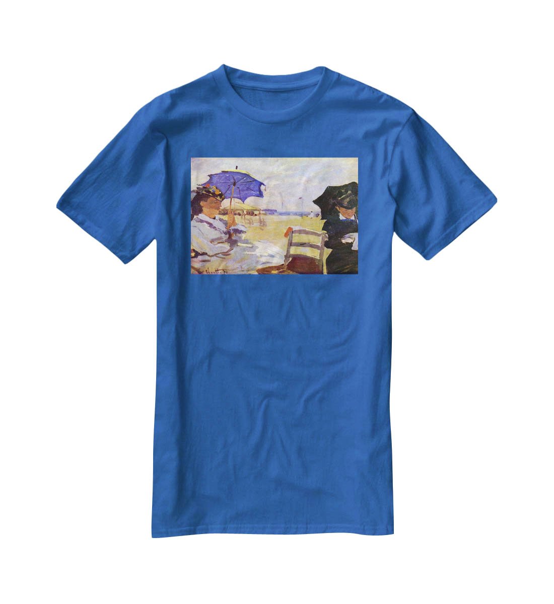 On the beach at Trouville by Monet T-Shirt - Canvas Art Rocks - 2