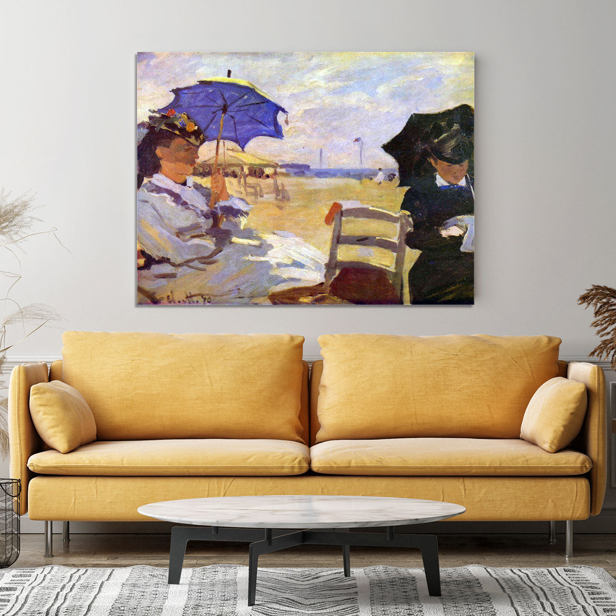 On the beach at Trouville by Monet Canvas Print or Poster - Canvas Art Rocks - 4