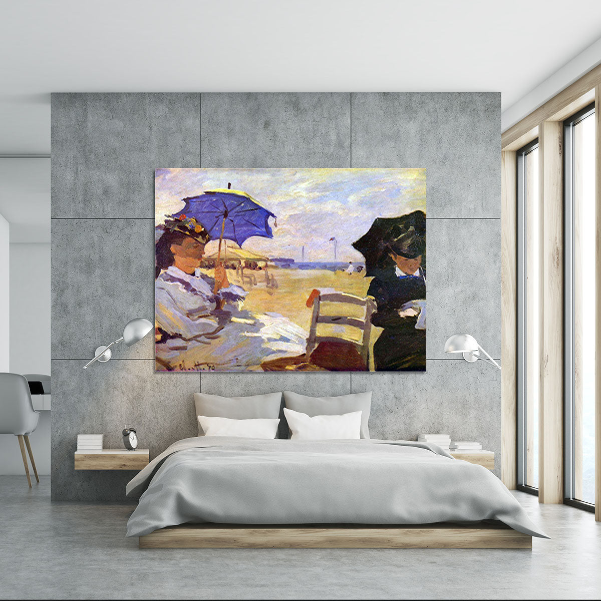 On the beach at Trouville by Monet Canvas Print or Poster - Canvas Art Rocks - 5