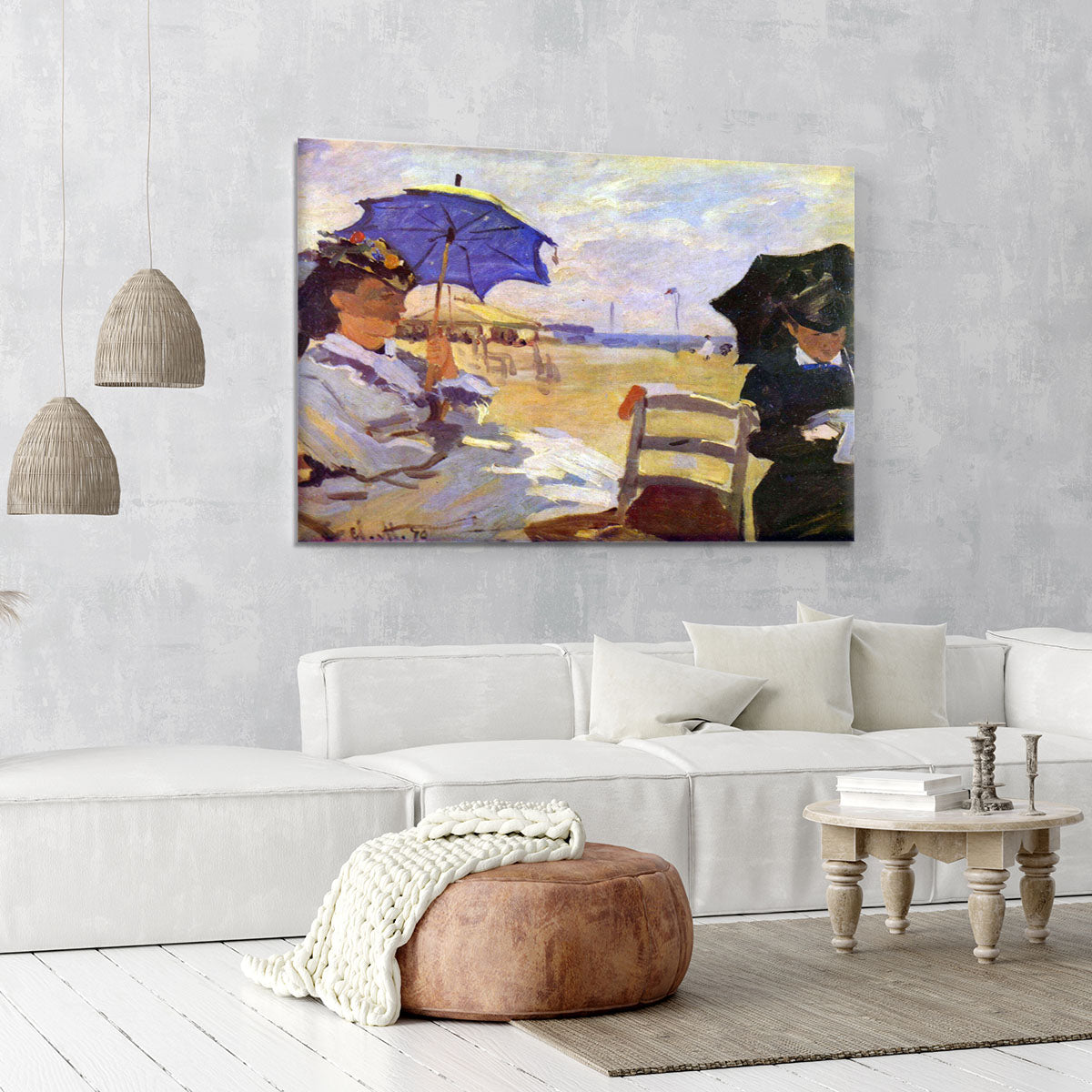 On the beach at Trouville by Monet Canvas Print or Poster - Canvas Art Rocks - 6