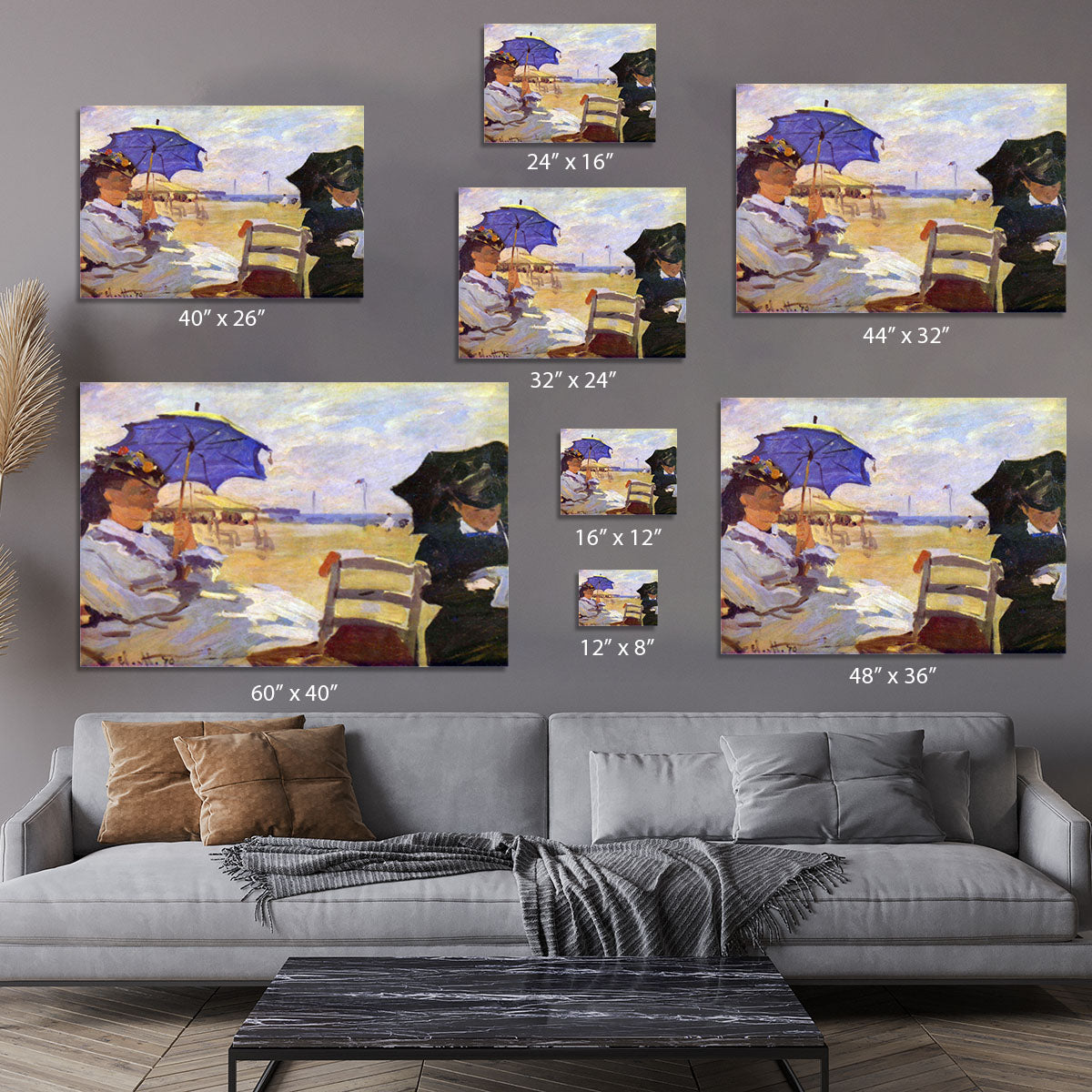 On the beach at Trouville by Monet Canvas Print or Poster - Canvas Art Rocks - 7