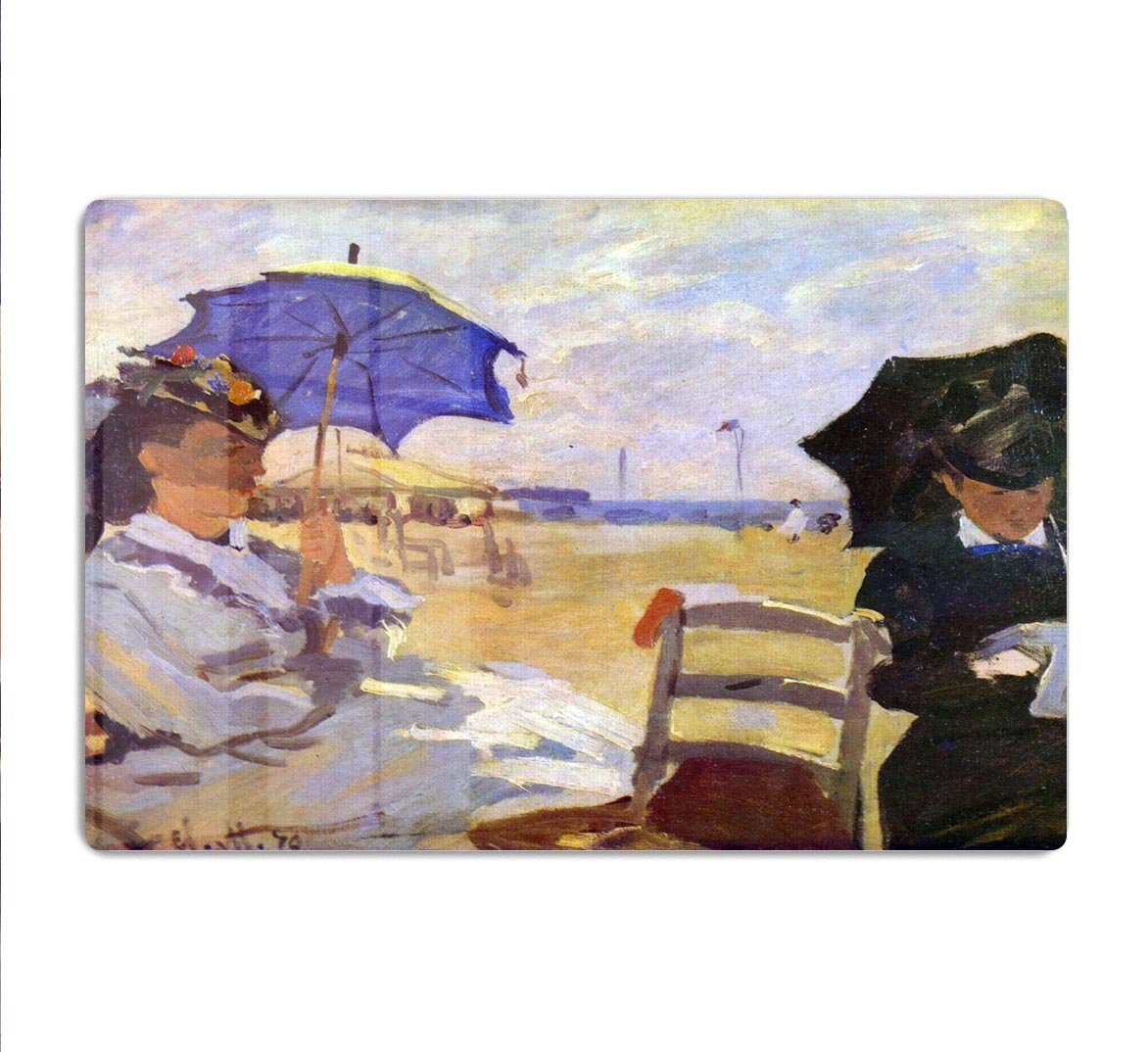 On the beach at Trouville by Monet HD Metal Print