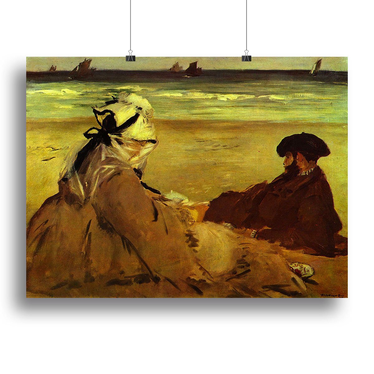 On the beach by Edouard Manet Canvas Print or Poster