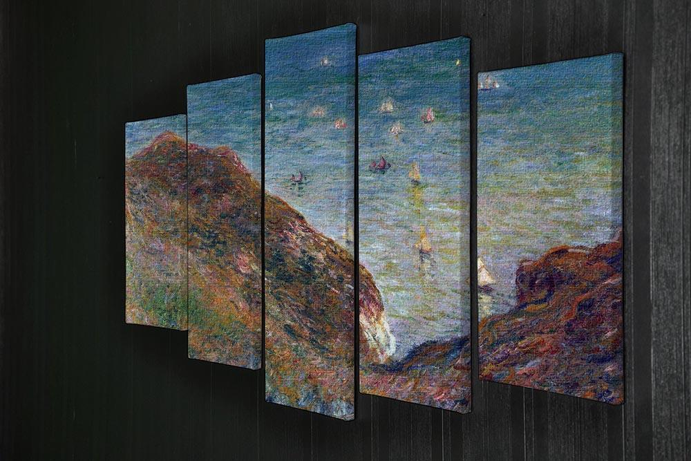 On the cliffs of Pour Ville Fine weather by Monet 5 Split Panel Canvas - Canvas Art Rocks - 2