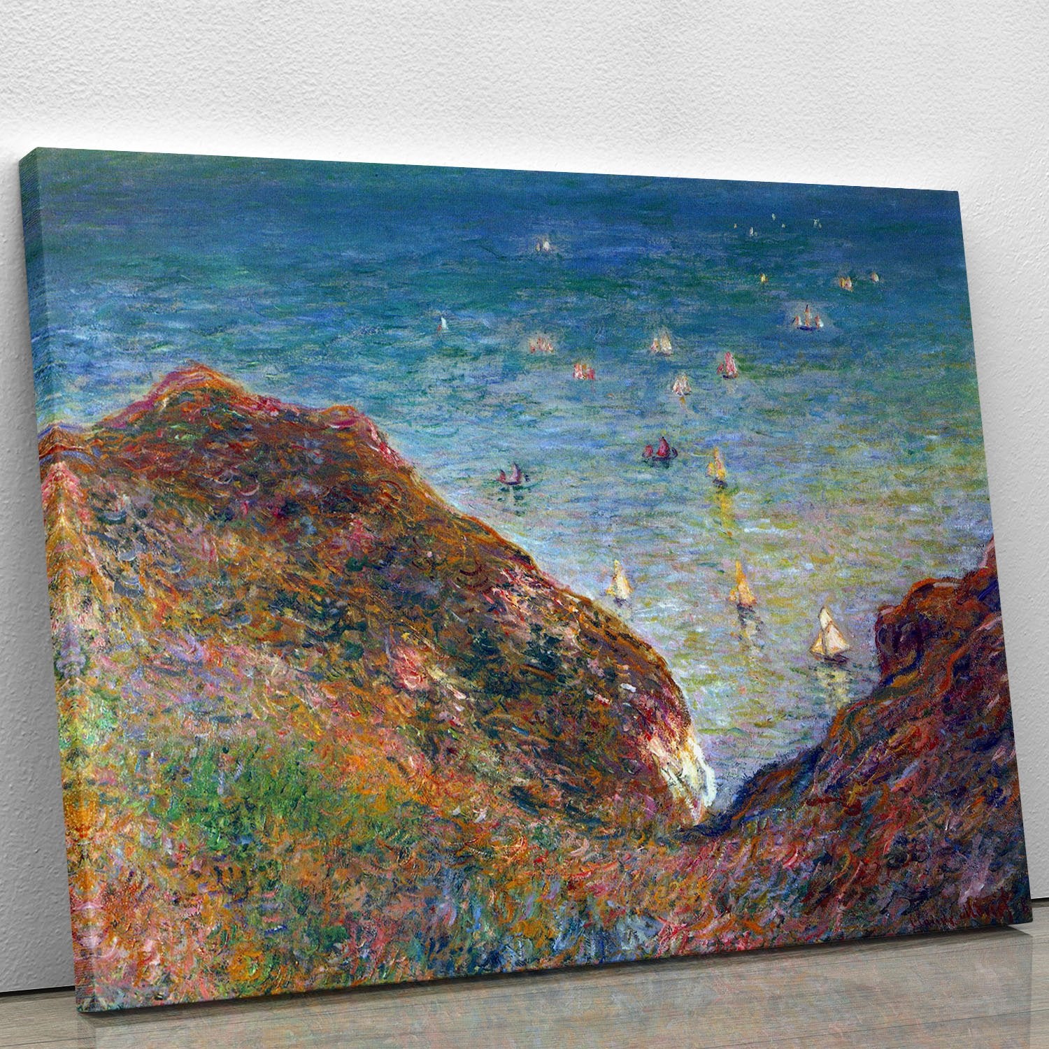 On the cliffs of Pour Ville Fine weather by Monet Canvas Print or Poster