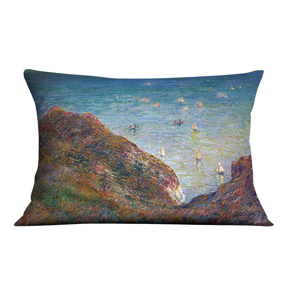 On the cliffs of Pour Ville Fine weather by Monet Throw Pillow