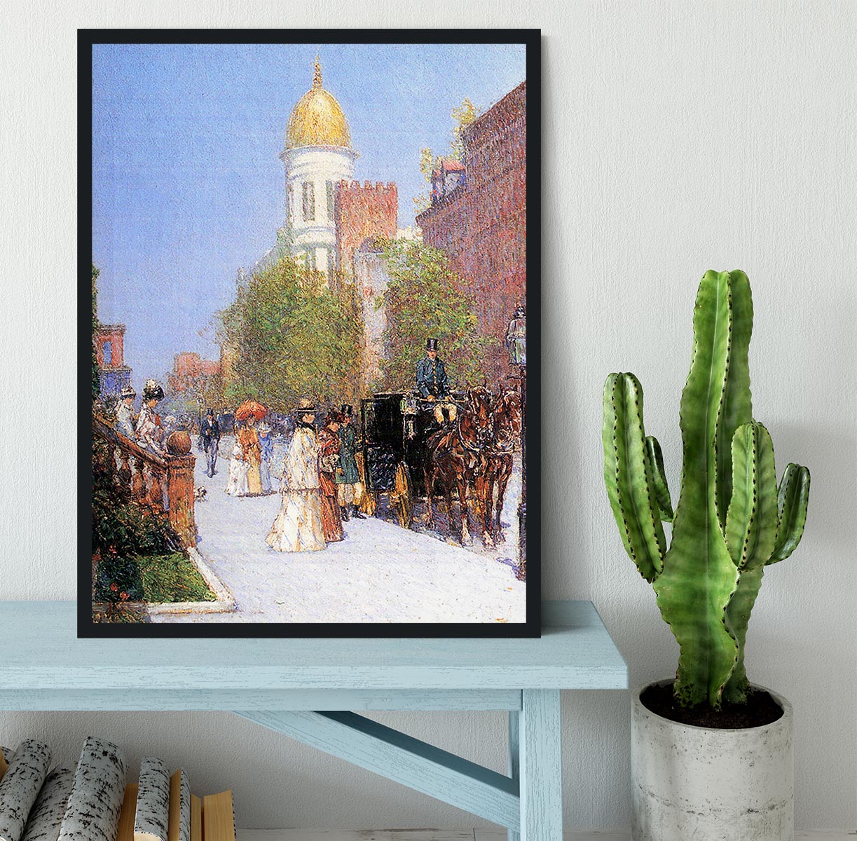 One spring morning by Hassam Framed Print - Canvas Art Rocks - 2