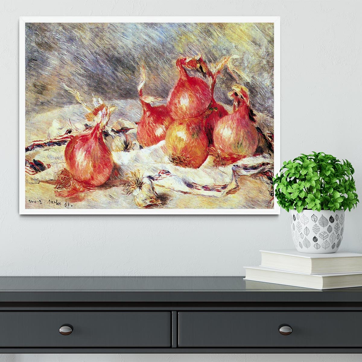 Onions by Renoir Framed Print - Canvas Art Rocks -6