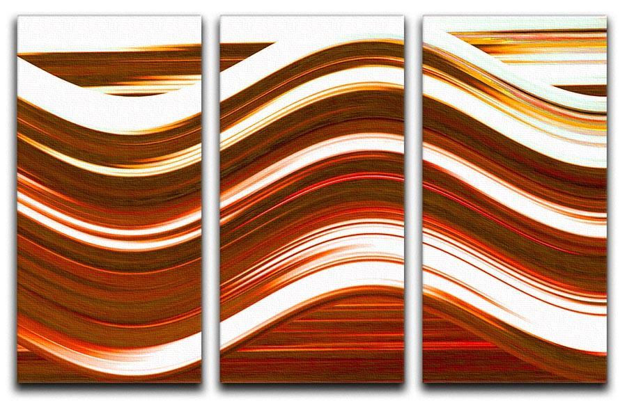 Orange Wave 3 Split Panel Canvas Print - Canvas Art Rocks - 1