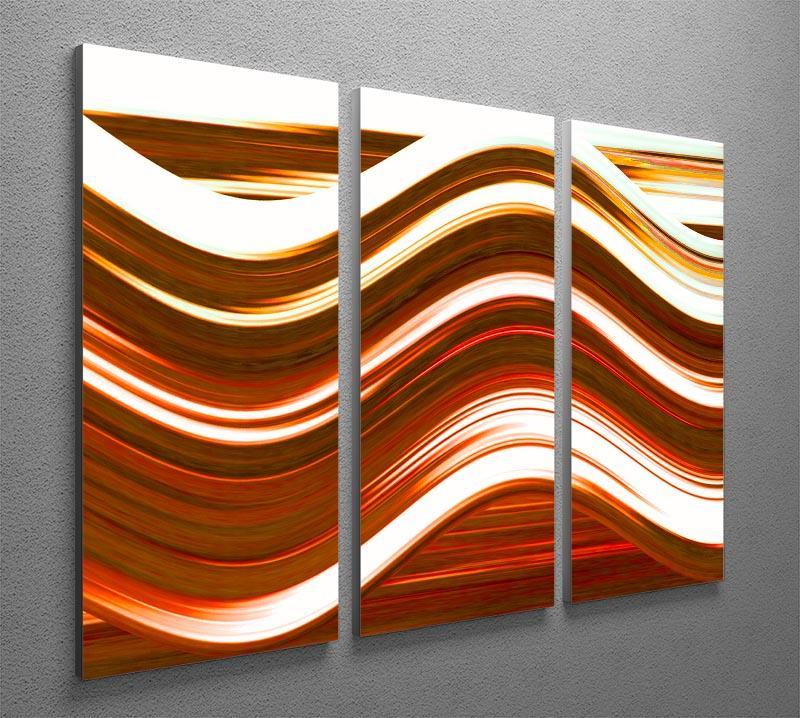 Orange Wave 3 Split Panel Canvas Print - Canvas Art Rocks - 2