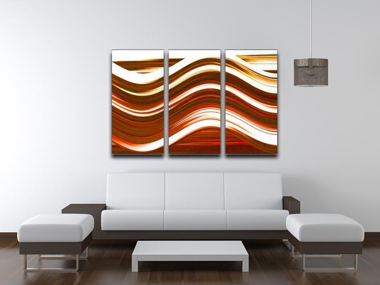 Orange Wave 3 Split Panel Canvas Print - Canvas Art Rocks - 3