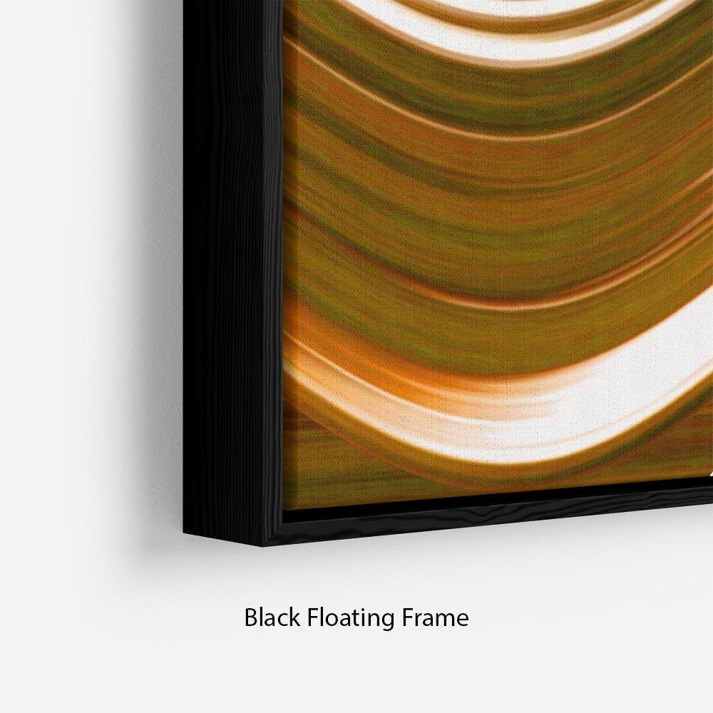 Orange Wave Floating Frame Canvas - Canvas Art Rocks - 2
