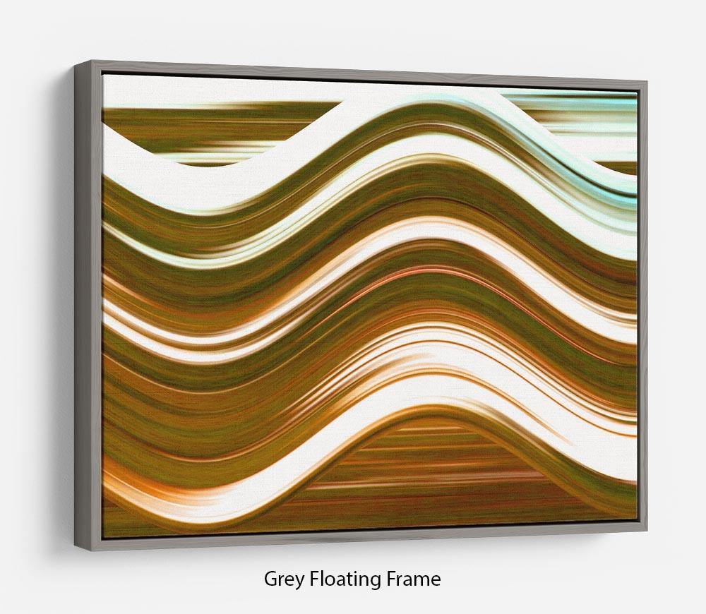 Orange Wave Floating Frame Canvas - Canvas Art Rocks - 3