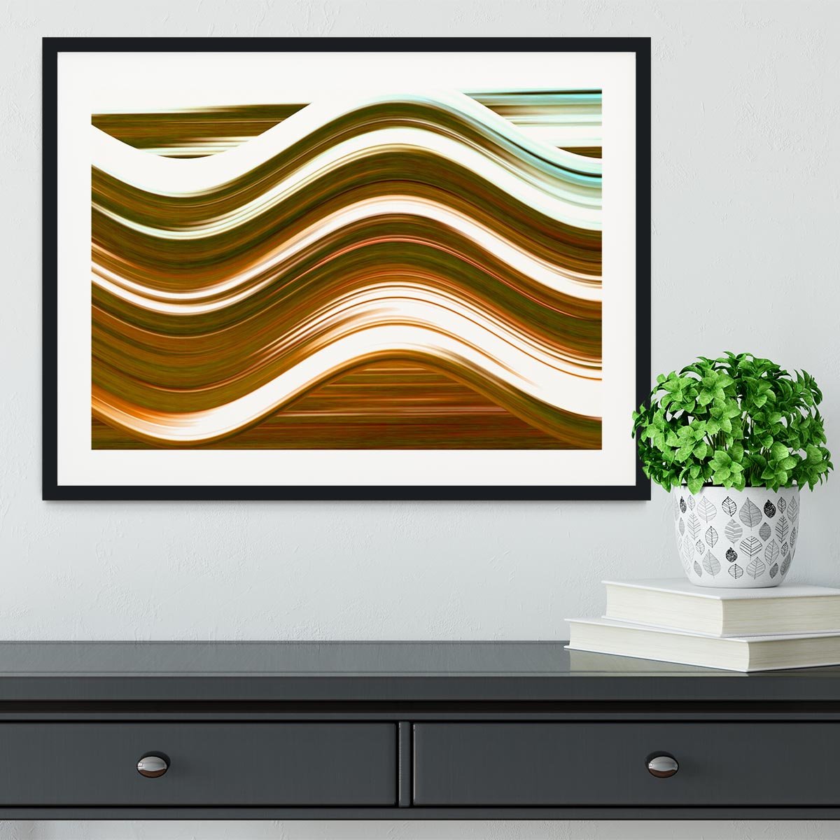Orange Wave Framed Print - Canvas Art Rocks - 1