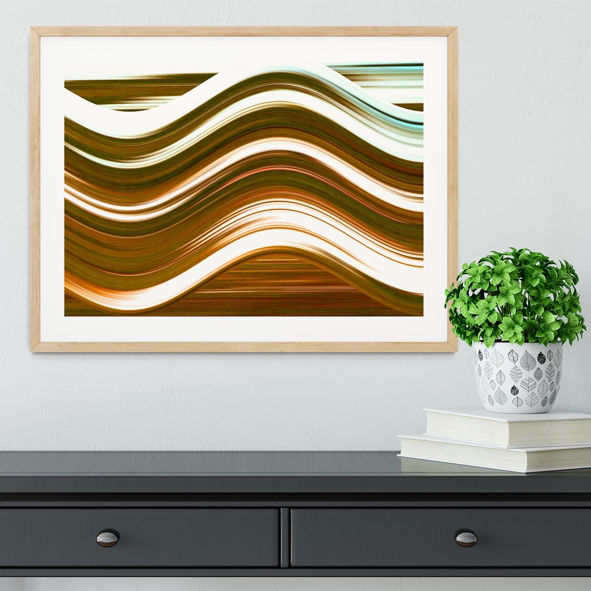 Orange Wave Framed Print - Canvas Art Rocks - 3