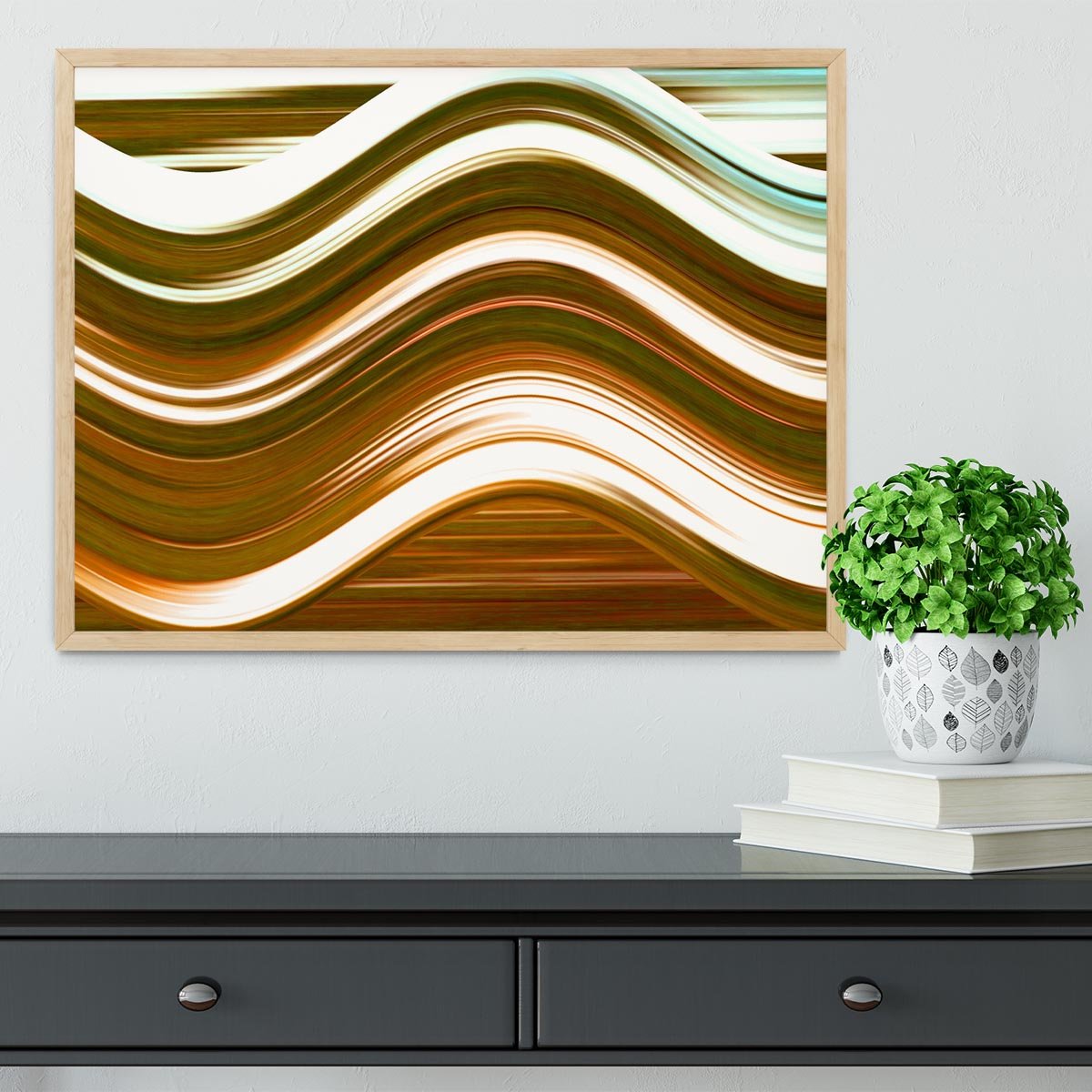 Orange Wave Framed Print - Canvas Art Rocks - 4