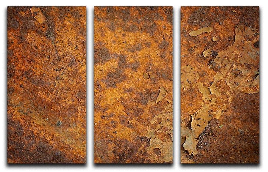 Orange rust grunge abstract 3 Split Panel Canvas Print - Canvas Art Rocks - 1