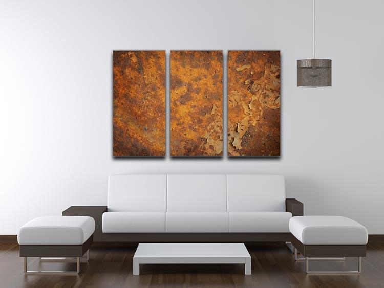 Orange rust grunge abstract 3 Split Panel Canvas Print - Canvas Art Rocks - 3