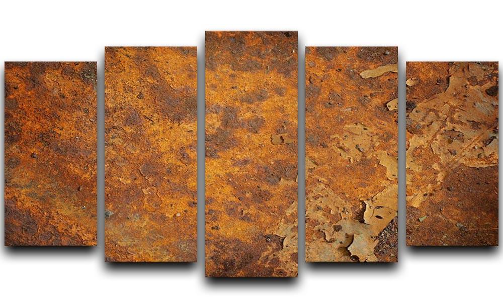 Orange rust grunge abstract 5 Split Panel Canvas - Canvas Art Rocks - 1