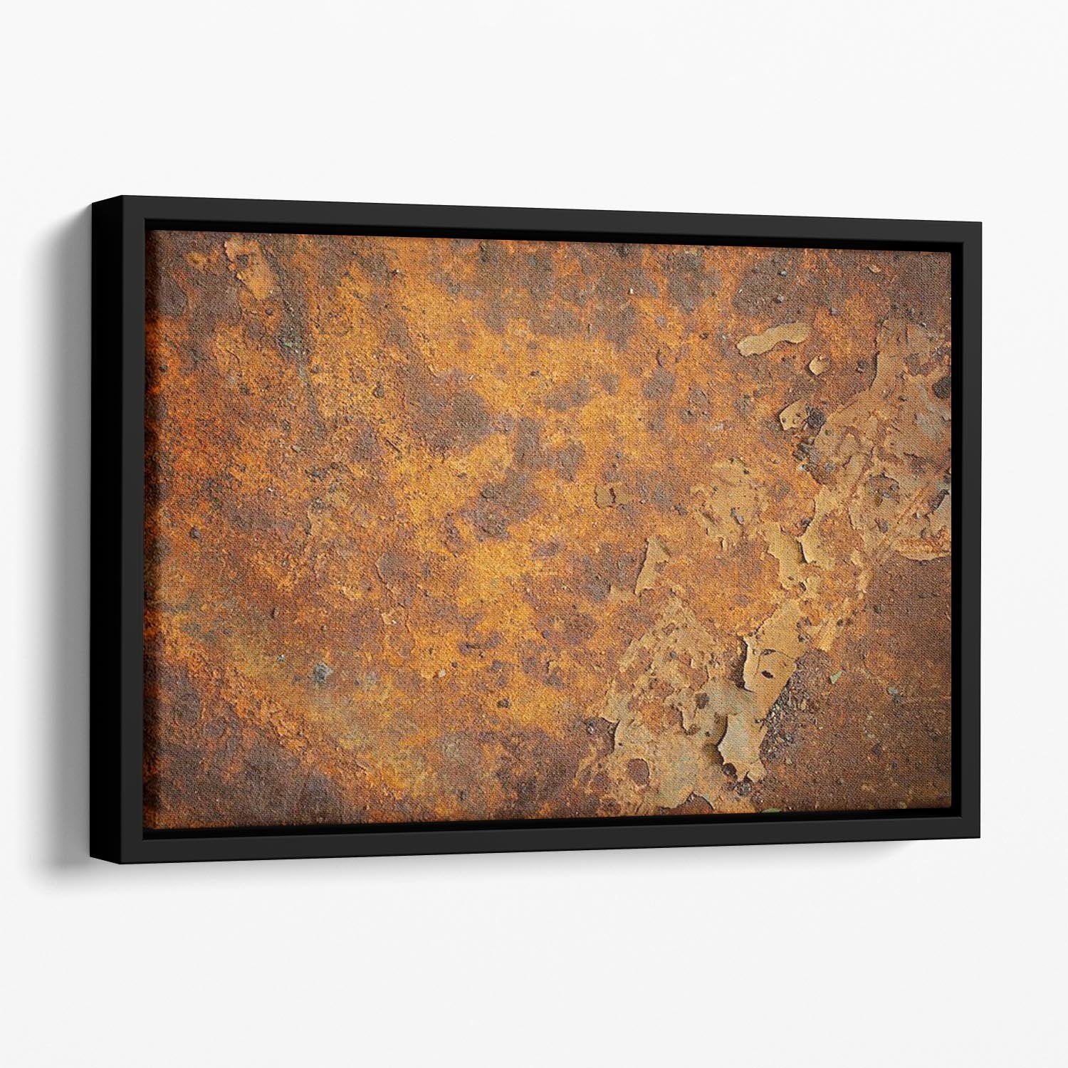 Orange rust grunge abstract Floating Framed Canvas - Canvas Art Rocks - 1