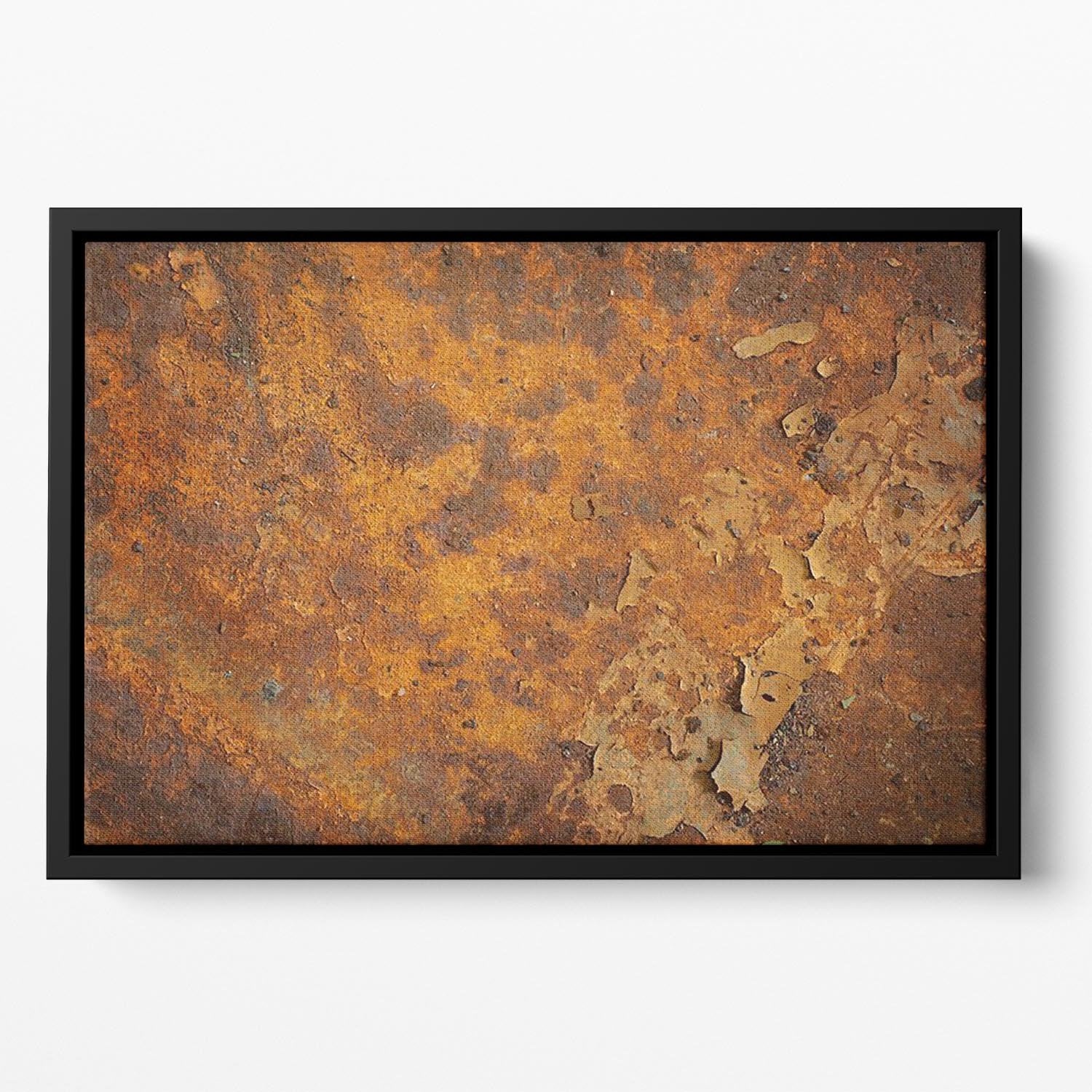 Orange rust grunge abstract Floating Framed Canvas - Canvas Art Rocks - 2