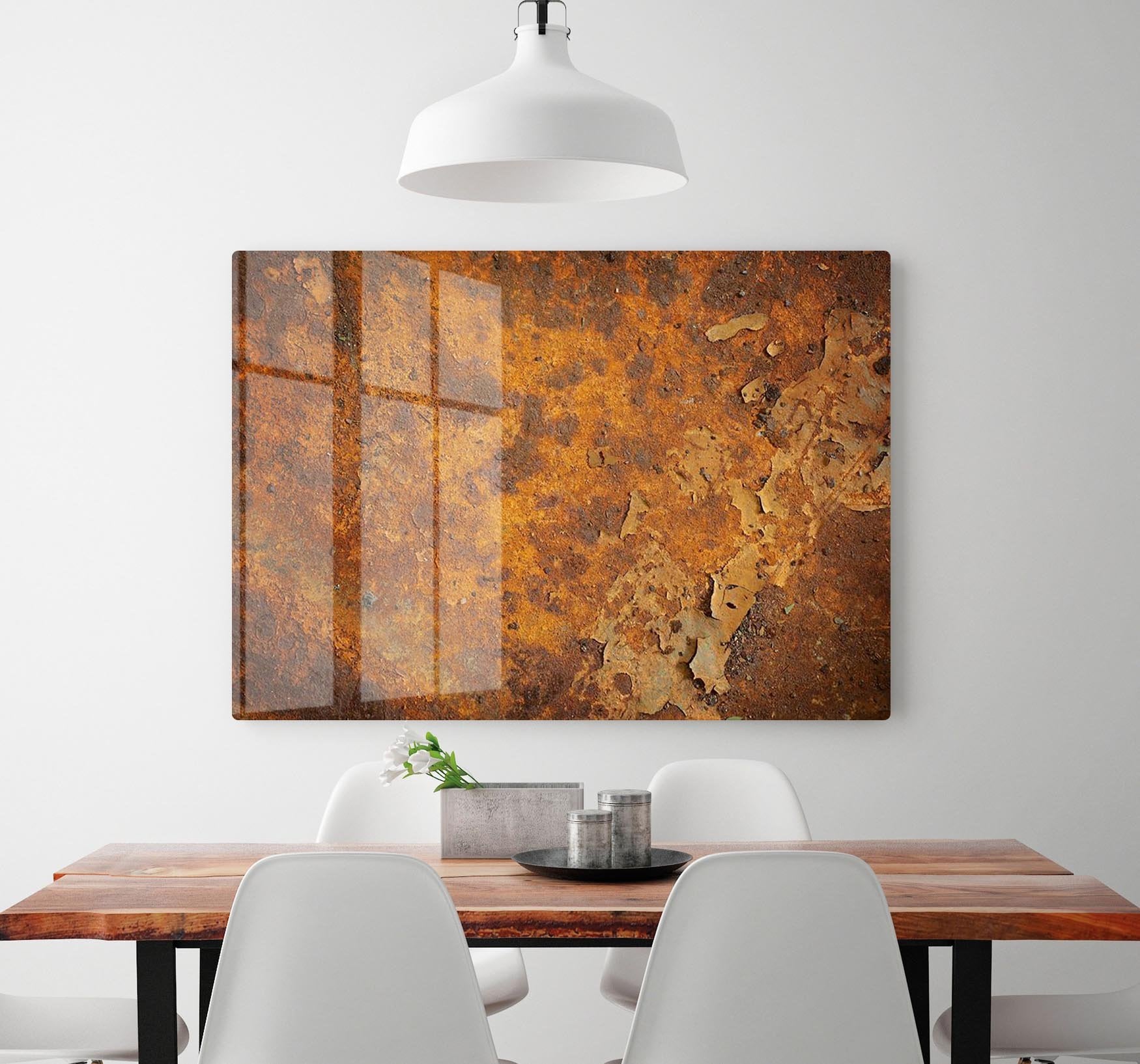 Orange rust grunge abstract HD Metal Print - Canvas Art Rocks - 2