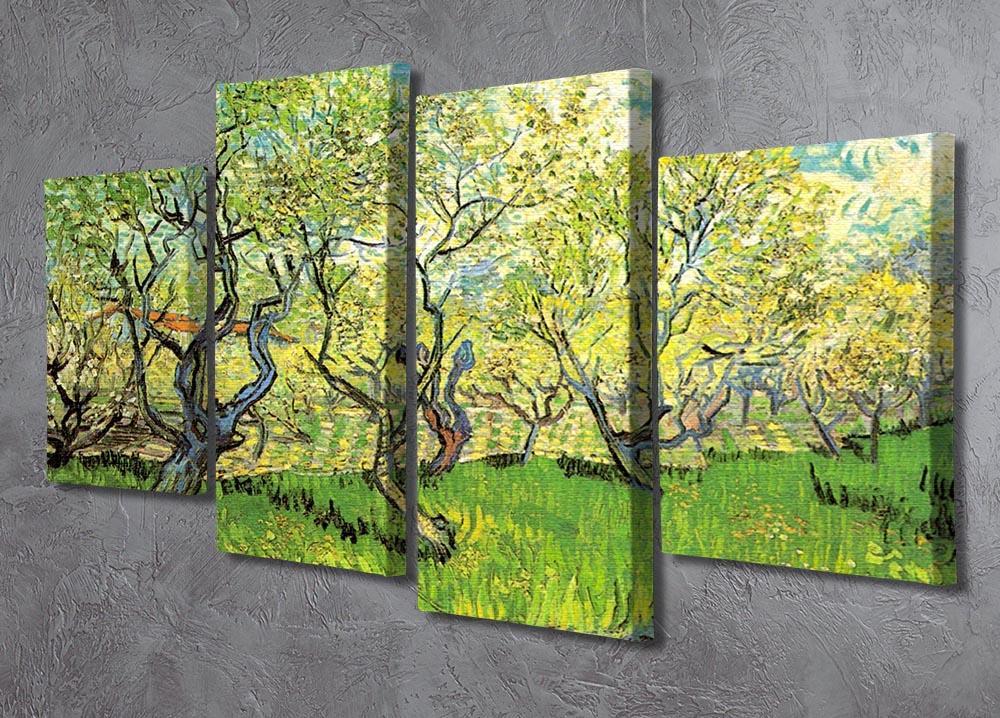 Orchard in Blossom 2 by Van Gogh 4 Split Panel Canvas - Canvas Art Rocks - 2