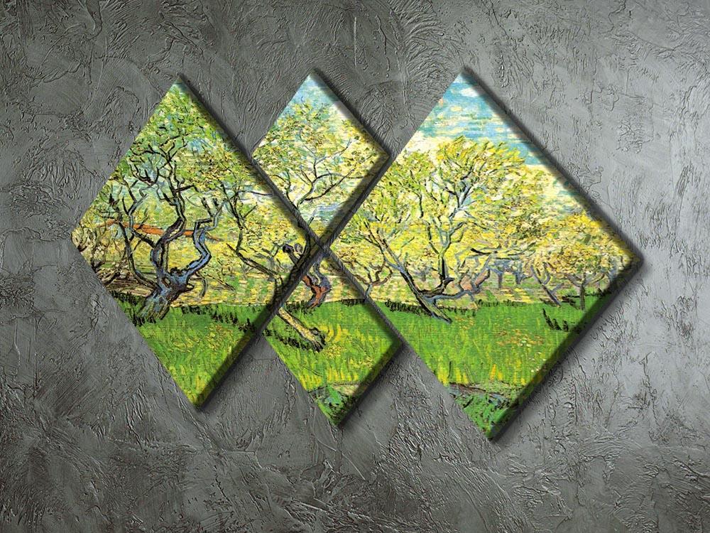 Orchard in Blossom 2 by Van Gogh 4 Square Multi Panel Canvas - Canvas Art Rocks - 2