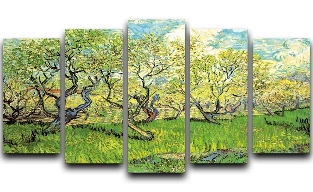 Orchard in Blossom 2 by Van Gogh 5 Split Panel Canvas  - Canvas Art Rocks - 1