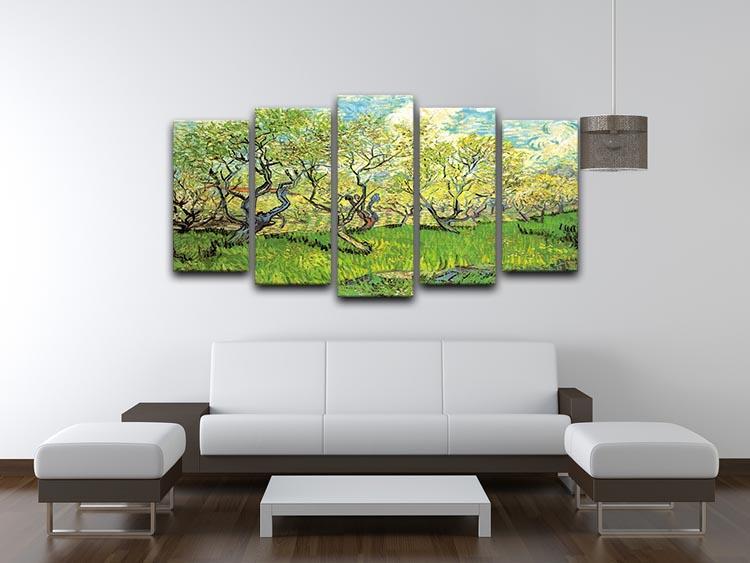 Orchard in Blossom 2 by Van Gogh 5 Split Panel Canvas - Canvas Art Rocks - 3