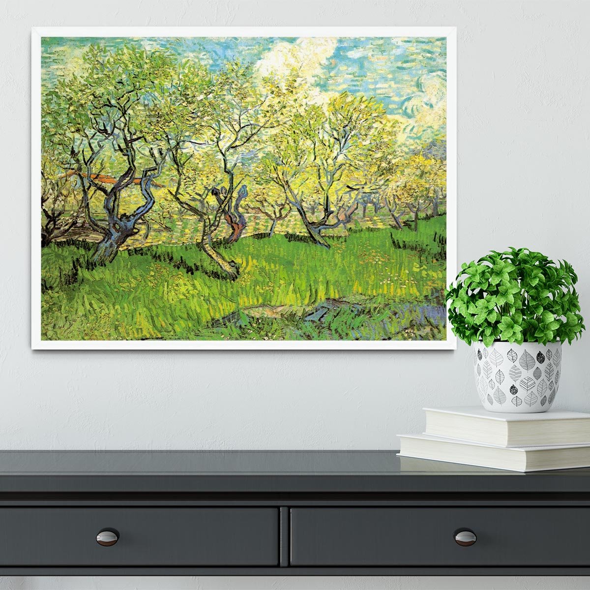 Orchard in Blossom 2 by Van Gogh Framed Print - Canvas Art Rocks -6