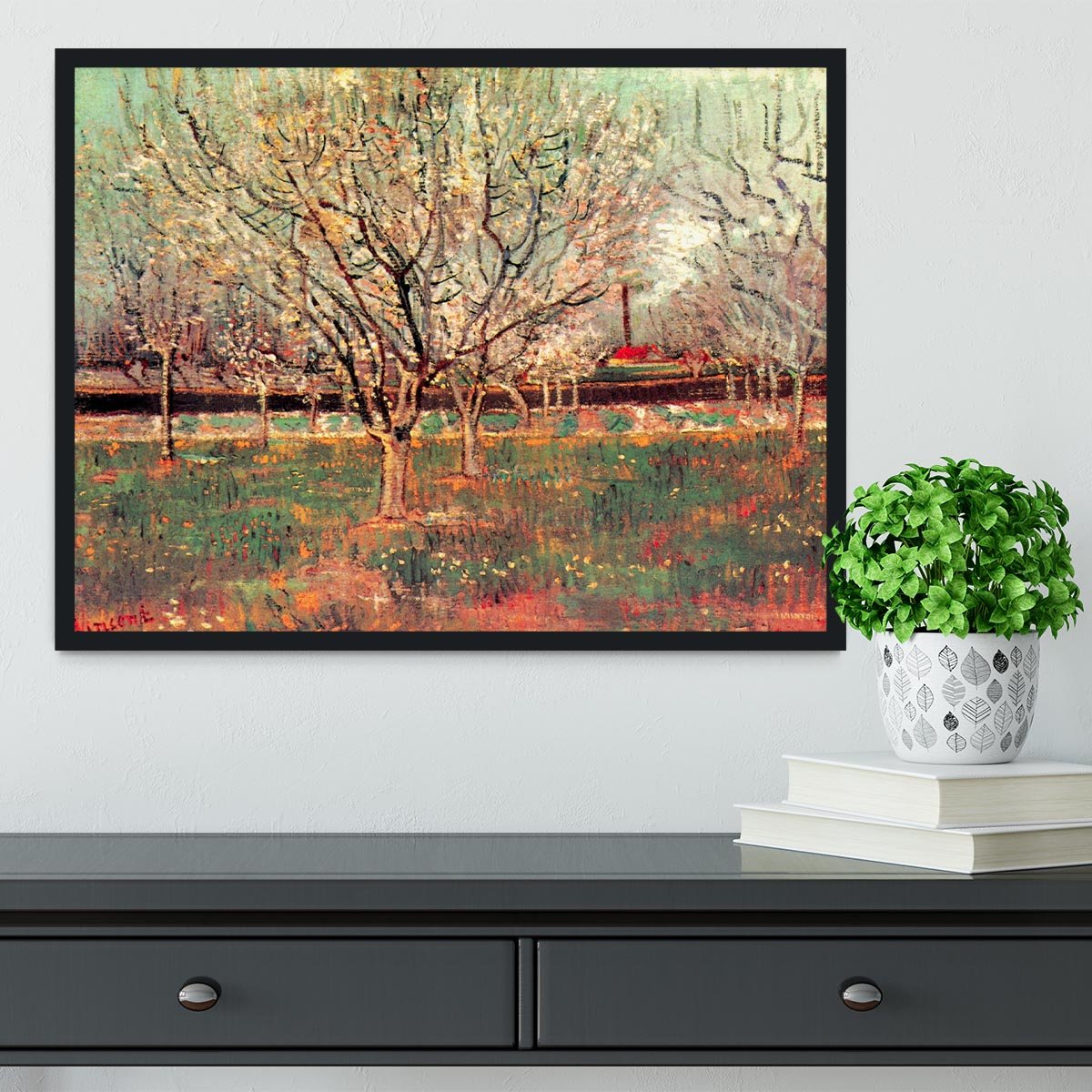Orchard in Blossom Plum Trees by Van Gogh Framed Print - Canvas Art Rocks - 2