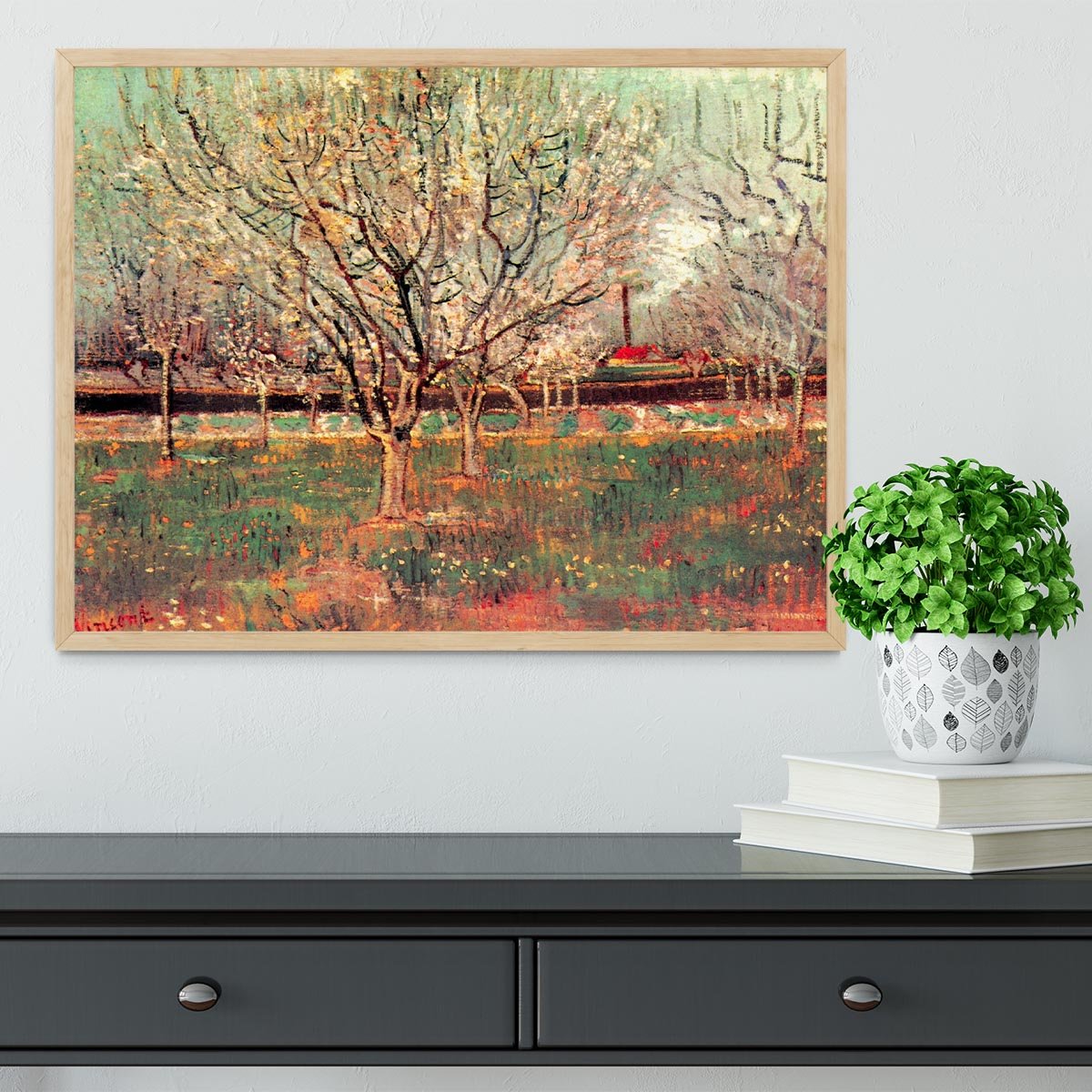 Orchard in Blossom Plum Trees by Van Gogh Framed Print - Canvas Art Rocks - 4