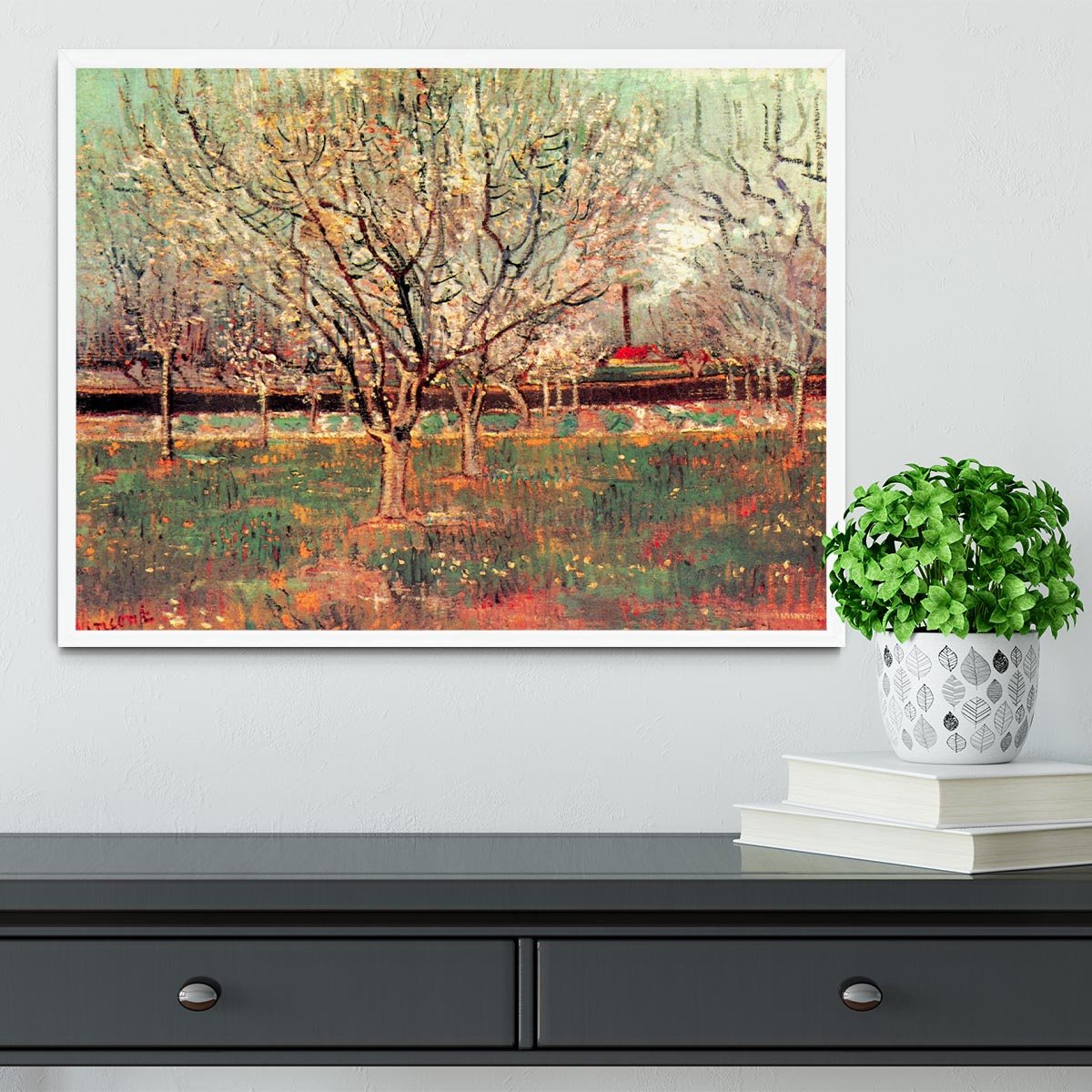Orchard in Blossom Plum Trees by Van Gogh Framed Print - Canvas Art Rocks -6