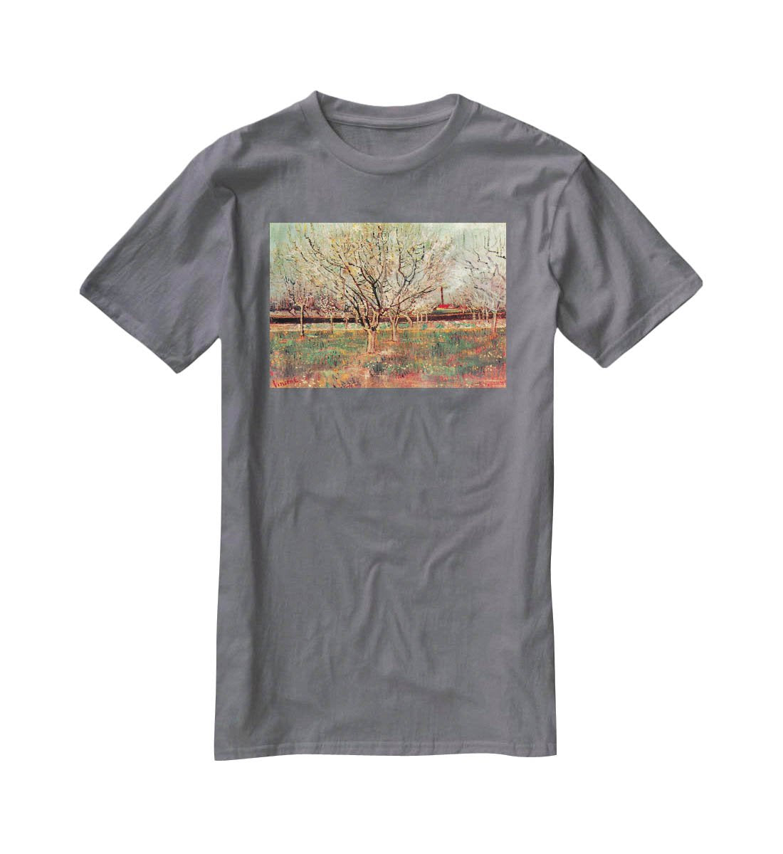 Orchard in Blossom Plum Trees by Van Gogh T-Shirt - Canvas Art Rocks - 3